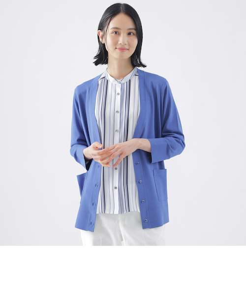 トランスワークのウォッシャブル Vネック ボレロカーディガン size40 トランスワークのウォッシャブル Vネック ボレロカーディガン