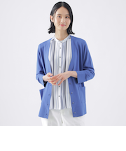 【ウォッシャブル】ヴィスコースストレッチVネックカーディガン