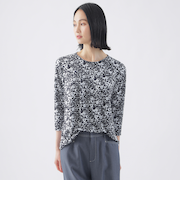 【吸水速乾】【接触冷感】【UV対策】【ウォッシャブル】カモフラワーエアファインカットソー