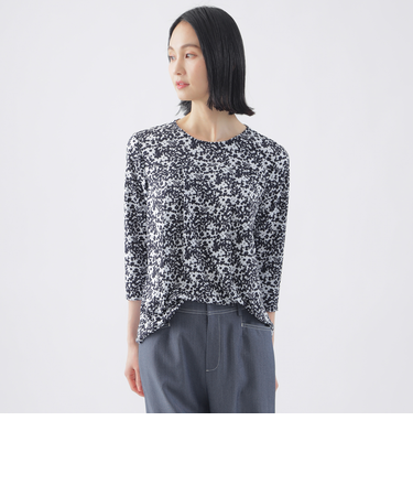 【吸水速乾】【接触冷感】【UV対策】【ウォッシャブル】カモフラワーエアファインカットソー