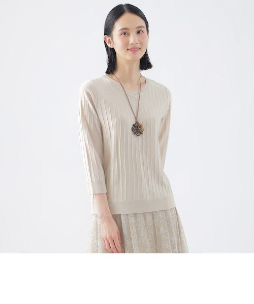 ウォッシャブル】ヴィスコースストレッチVネックプルオーバー