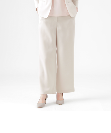 【美シリーズ】【UV対策】【着用しわ軽減】【ウォッシャブル】エアリーコードレーンワイドストレートパンツ