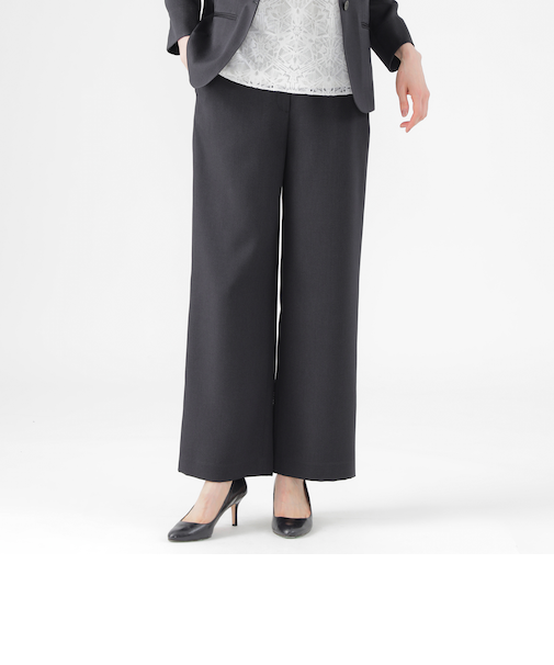 【美シリーズ】【UV対策】【着用しわ軽減】【ウォッシャブル】エアリーコードレーンワイドストレートパンツ