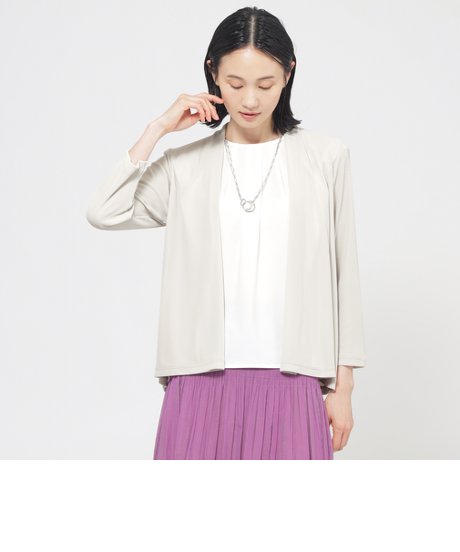 【UV対策】【吸水速乾】【防しわ】【ウォッシャブル】マットフライスジャージショートカーディガン