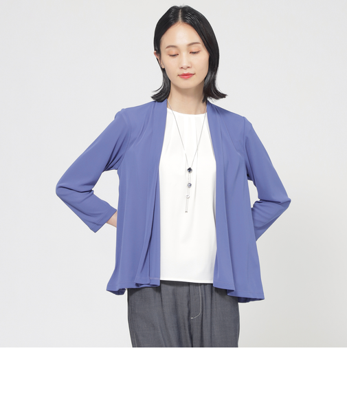 【UV対策】【吸水速乾】【防しわ】【ウォッシャブル】マットフライスジャージショートカーディガン