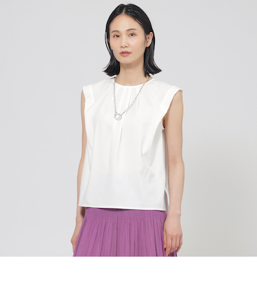 【ウォッシャブル】トリコットタックデザインカットソー