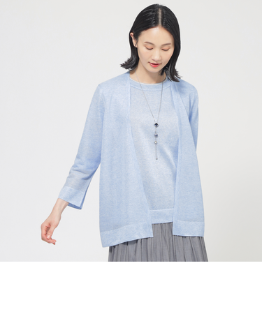【ウォッシャブル】ルレックスシアーVネックカーディガン
