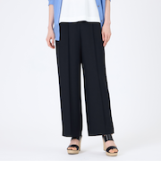 【ウォッシャブル】【接触冷感】【UV】バックサテンジョーゼットワイドパンツ