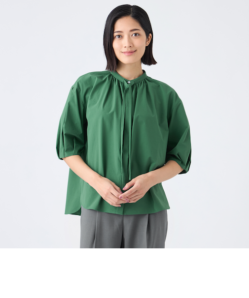 【ウォッシャブル・接触冷感・UV・防シワ】ファンクションタイプライターブラウス