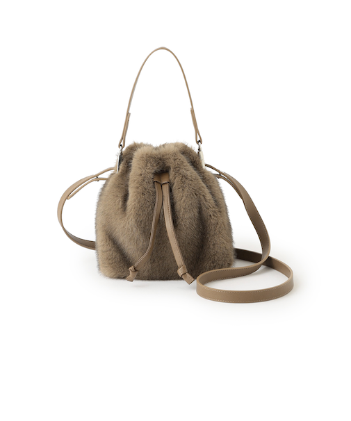 2WAYフェイクファー巾着バッグ