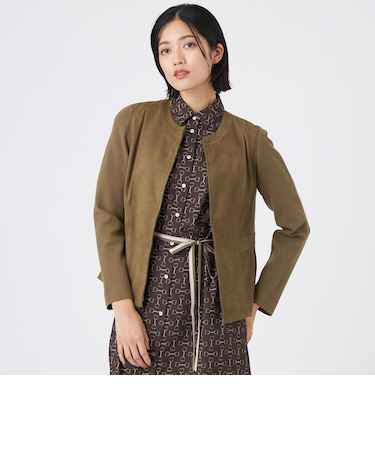 【ウォッシャブル】ストレッチスエードジャケット