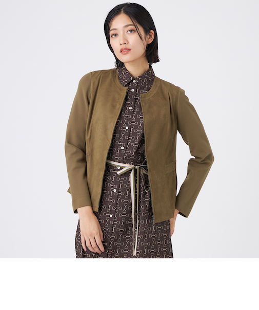 【ウォッシャブル】ストレッチスエードジャケット