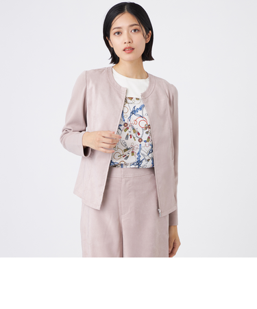 【ウォッシャブル】ストレッチスエードジャケット