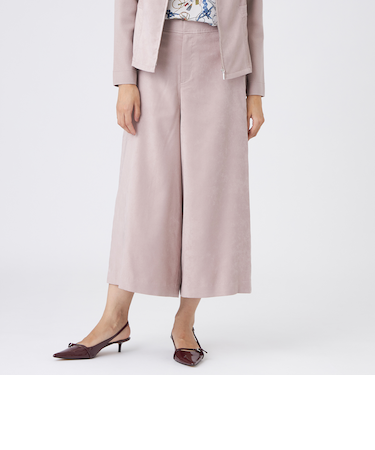 【ウォッシャブル】ストレッチスエードパンツ