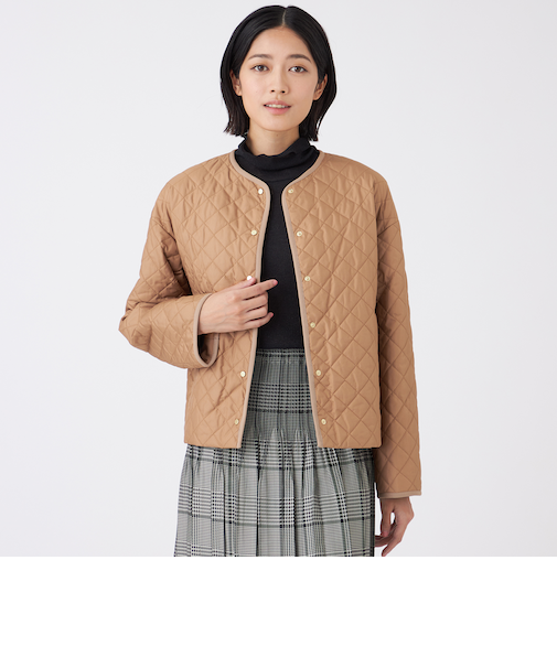 【吸湿発熱・消臭】キルティングタフタコート