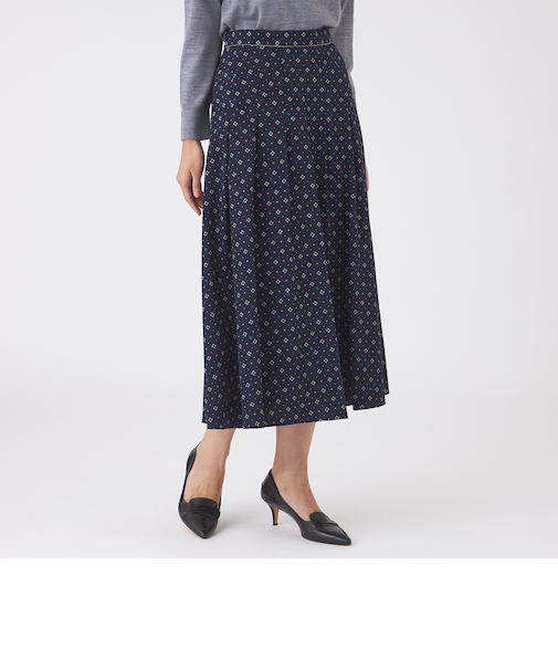 【ウォッシャブル】ジオメトリックプリントスカート