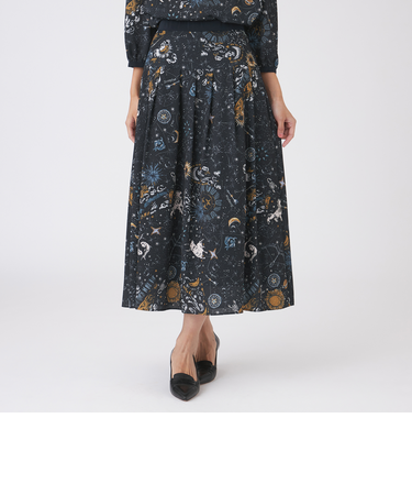 【ウォッシャブル】コスモ柄プリントスカート