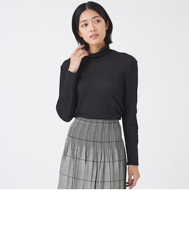 【ウォッシャブル】強撚ラメテレコカットソー