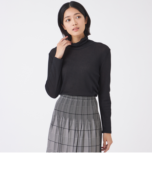 【ウォッシャブル】強撚ラメテレコカットソー