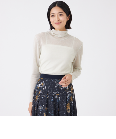 【ウォッシャブル】強撚ラメテレコカットソー