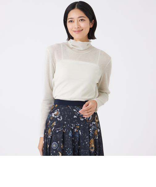 【ウォッシャブル】強撚ラメテレコカットソー