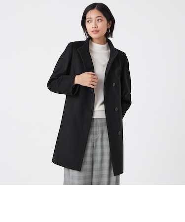 カシミヤ混メルトンウールコート