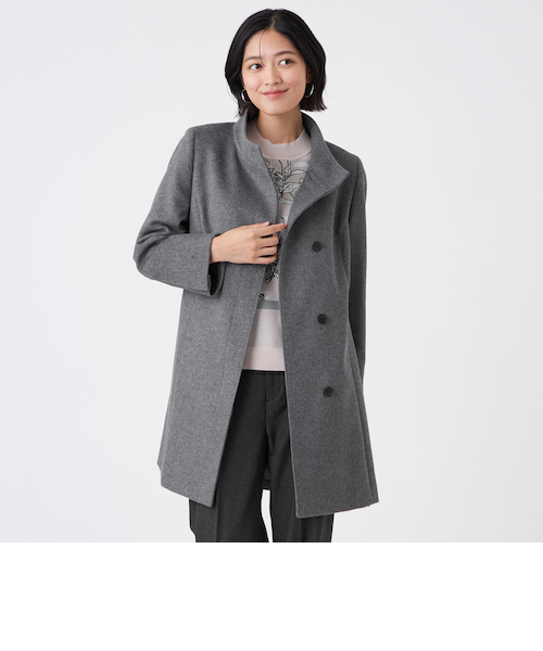 WORK【極美品】カシミヤ混 ウールメルトン コート XS カシミヤ混メルトンウールコート｜トランスワークの通販｜&mall