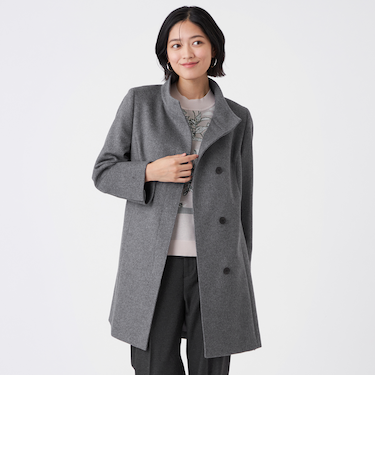 カシミヤ混メルトンウールコート