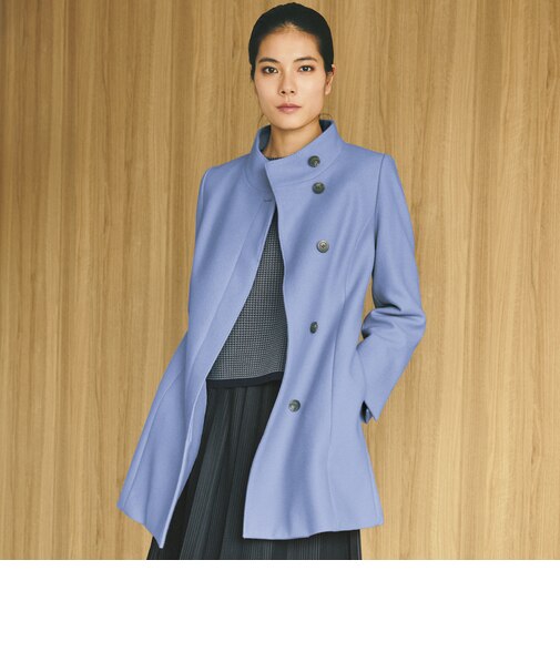 カシミヤ混メルトンウールコート