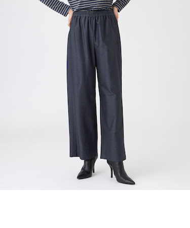 【ウォッシャブル】デニムライクモックロディパンツ