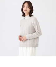 【ウォッシャブル】ケーブルニットプルオーバー