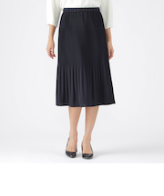 【ウォッシャブル】【セットアップ対応】ストレッチドビープリーツスカート