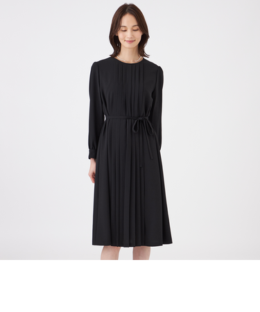 【ウォッシャブル・UV・防しわ】ストレッチジョーゼットワンピース