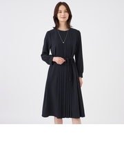 【ウォッシャブル・UV・防しわ】ストレッチジョーゼットワンピース