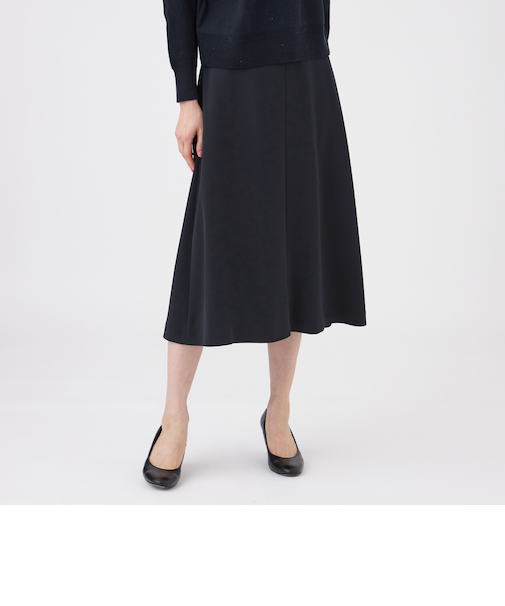 【美シリーズ・セットアップ対応・ウォッシャブル】バックサテンジョーゼットスカート