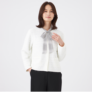 【ウォッシャブル】Fancy Tweedニットカーディガン