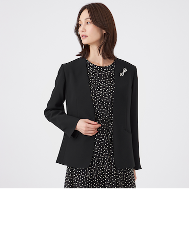 【美シリーズ・セットアップ対応・ウォッシャブル】バックサテンジョーゼットジャケット