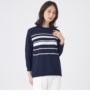 【ウォッシャブル】シアーニットプルオーバー