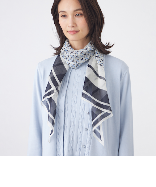 【ウォッシャブル】剣先幾何ストール
