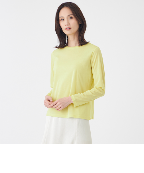 【接触冷感・ウォッシャブル】コットンフライスカットソー