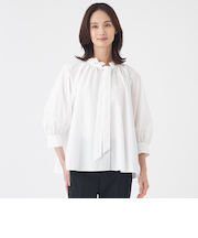 【はっ水・ウォッシャブル】フリーモーションタフタブラウス