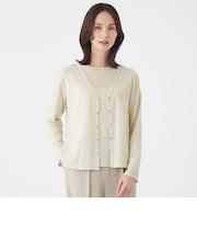 【ウォッシャブル】シアーラメフライスカーディガン