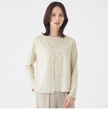 【ウォッシャブル】シアーラメフライスカーディガン