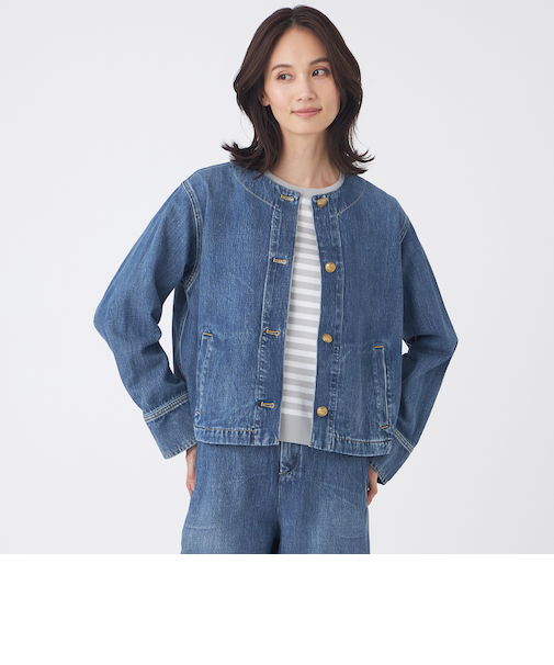 【ウォッシャブル】ブレンドデニムブルゾン