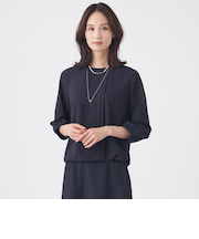 【ウォッシャブル】ストレッチファイユブラウス