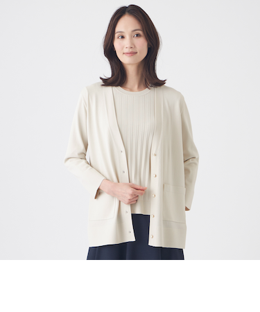 【ウォッシャブル】ヴィスコースストレッチカーディガン