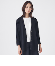 【ウォッシャブル】ヴィスコースストレッチカーディガン