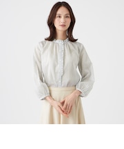 【ウォッシャブル】マルチストライプブラウス