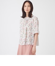 【ウォッシャブル】ルーセントフラワーカットソー