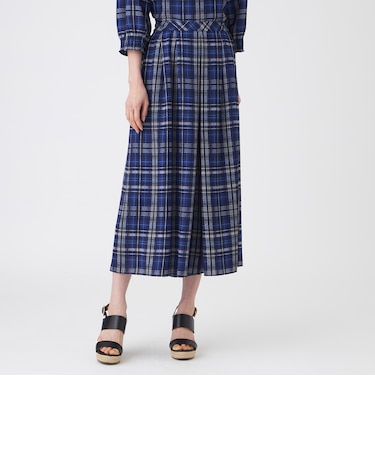 【ウォッシャブル】シアーチェックプリントパンツ